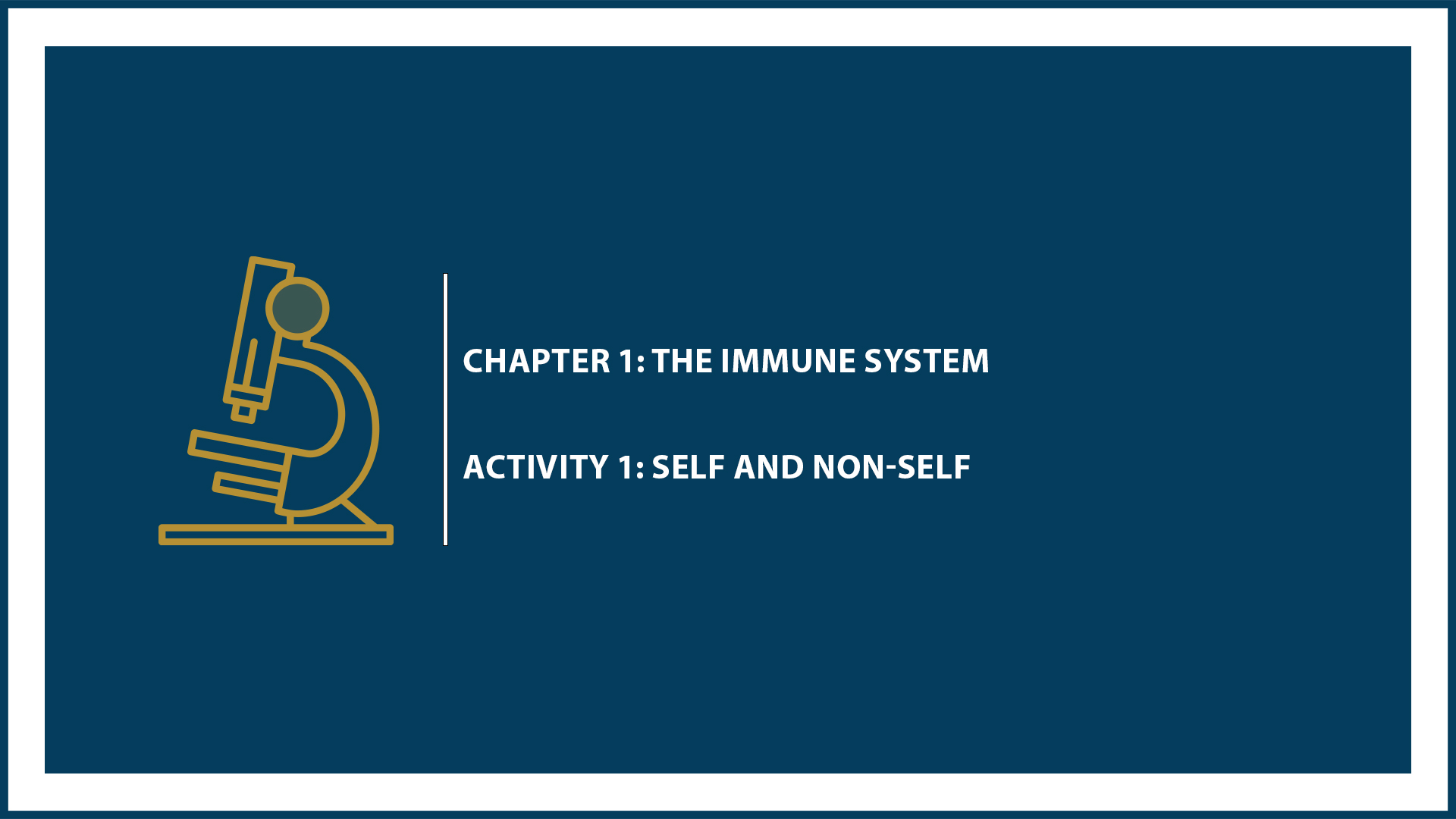 Chapter 1: Activity 1: Self and Non-Self